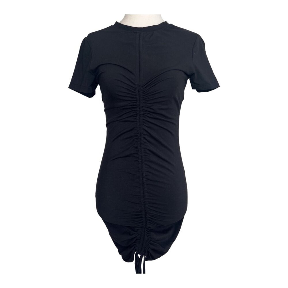Superdown Yasmine Ruched Tie Mini Short Sleeve Dress - Picture 2 of 5